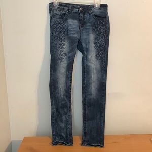 Grace in LA Denim Patterned Easy Fit Jeans